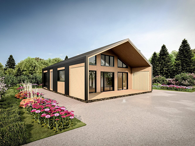 Строительство каркасного дома CLAD BARN 108 кв.м