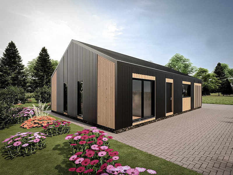 Строительство дома из бруса CLAD BARN 108 кв.м